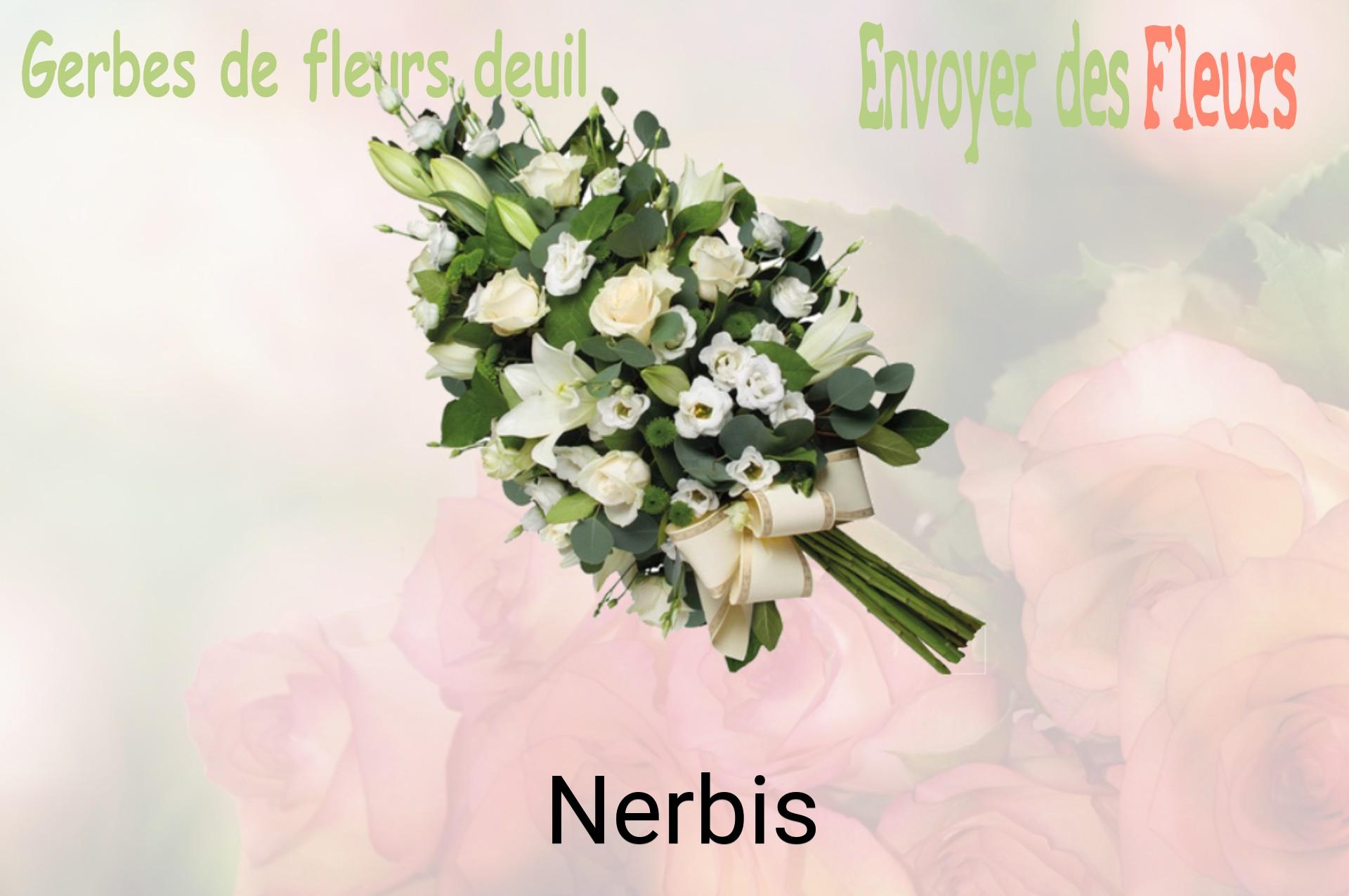 Gerbe de fleurs de deuil livrée à Nerbis